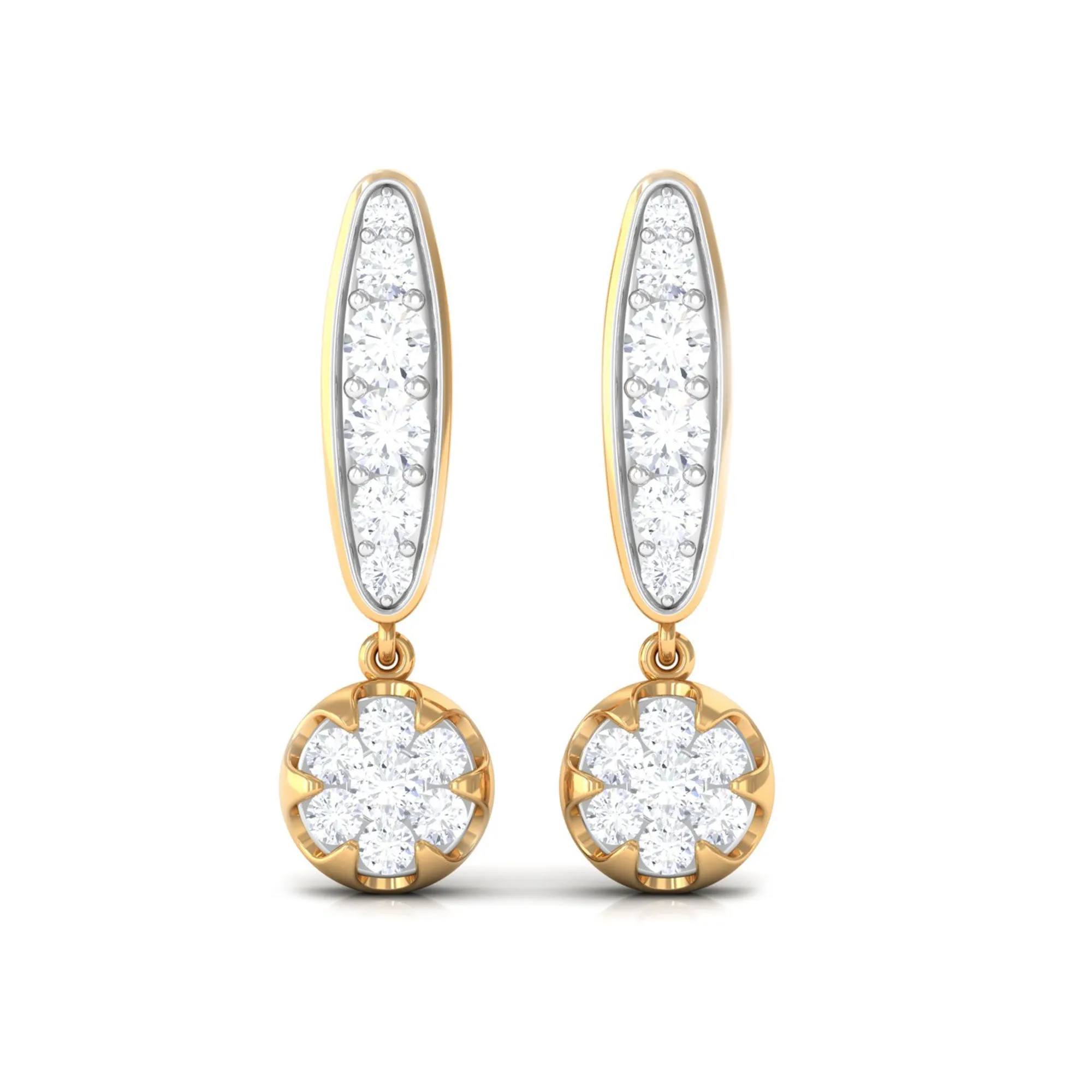 1/2 CT Classic Moissanite Bar Drop Earrings