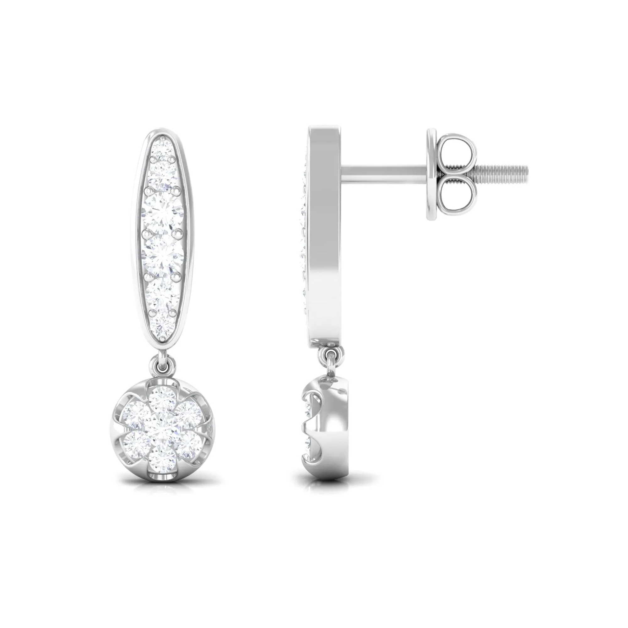 1/2 CT Classic Moissanite Bar Drop Earrings