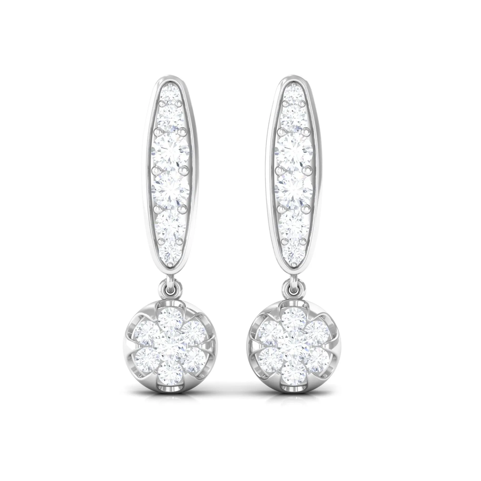 1/2 CT Classic Moissanite Bar Drop Earrings