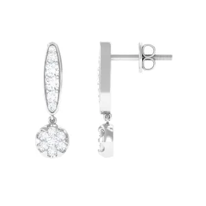 1/2 CT Classic Moissanite Bar Drop Earrings