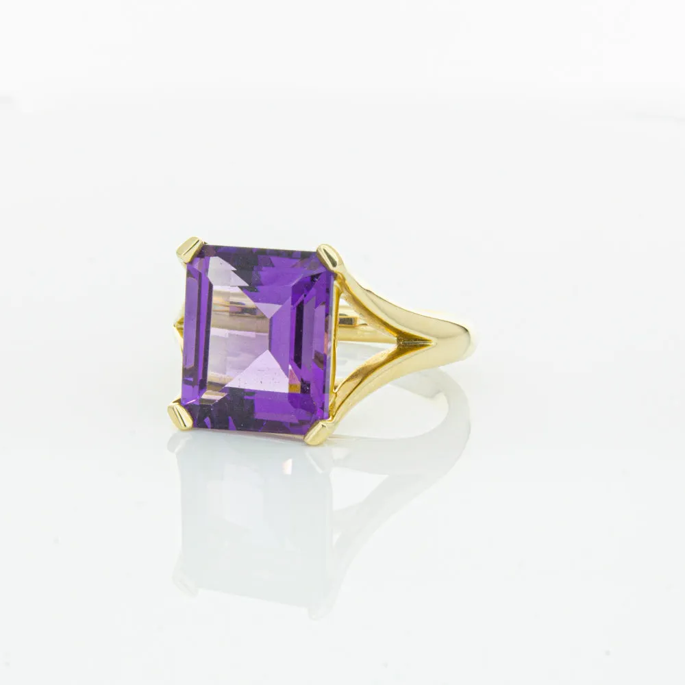 14ct Yellow Gold Amethyst Verona Ring