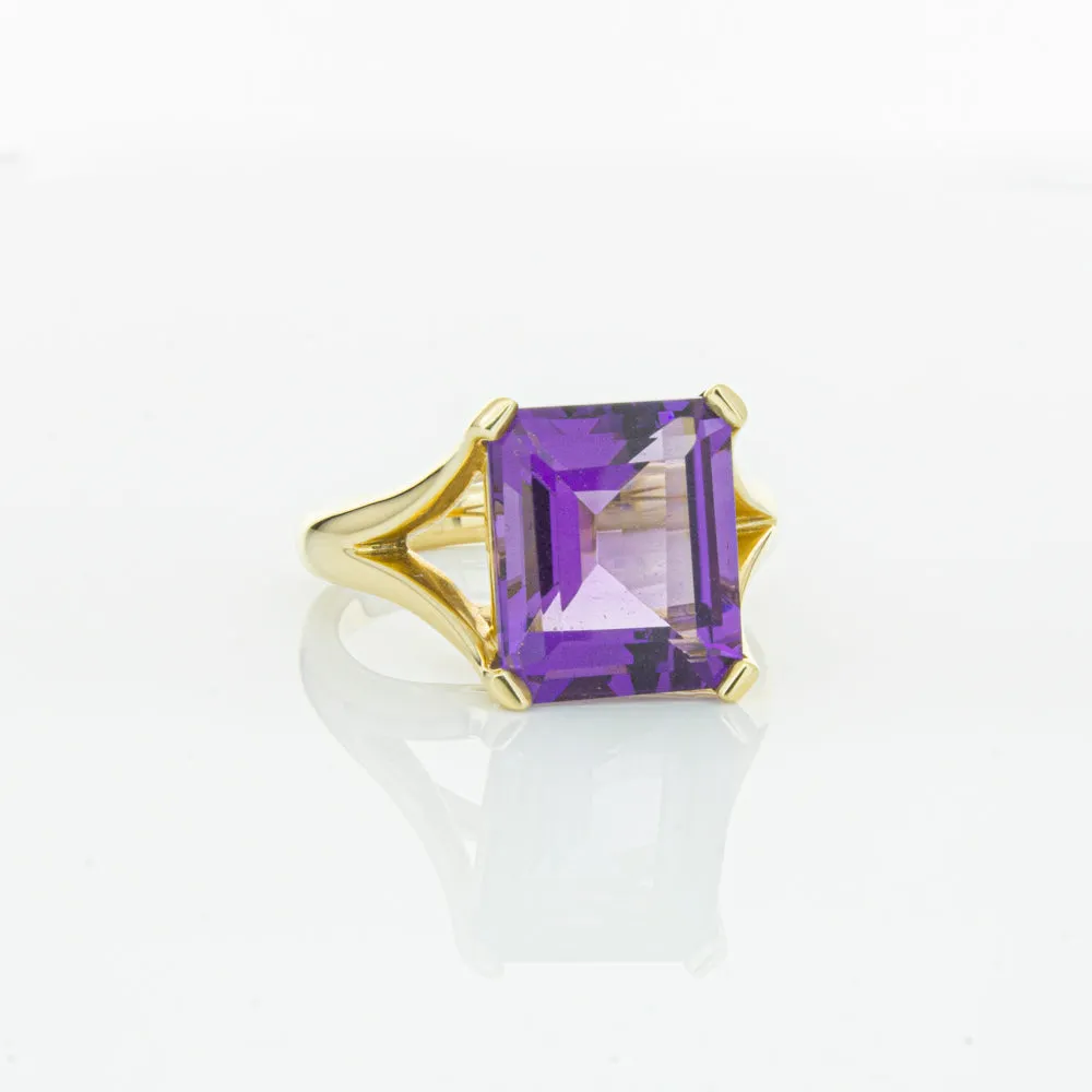 14ct Yellow Gold Amethyst Verona Ring