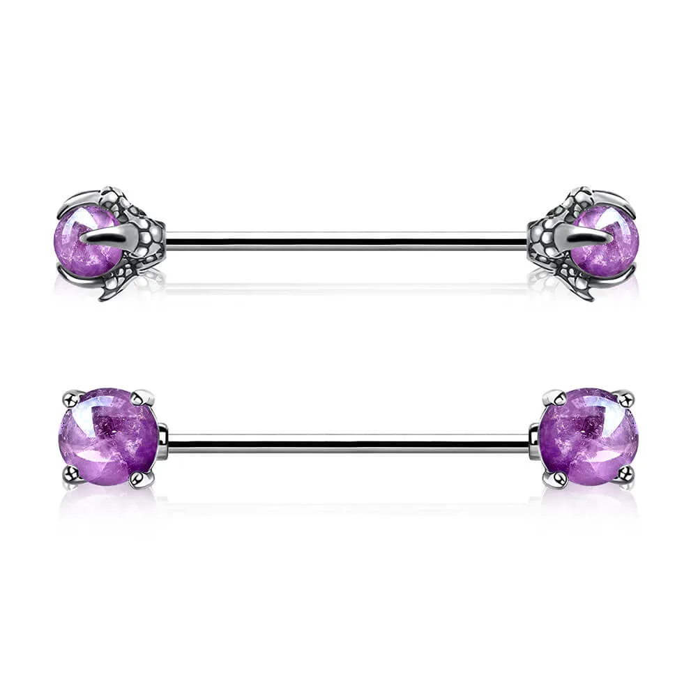 14G Dragon Claw Industrial Barbell Opal Ball Industrial Piercing