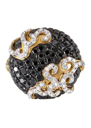 14K Ladies Black Diamond Cocktail Ring | 2.12 Carats | 7 Grams