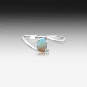 14kt White Gold White Opal ring