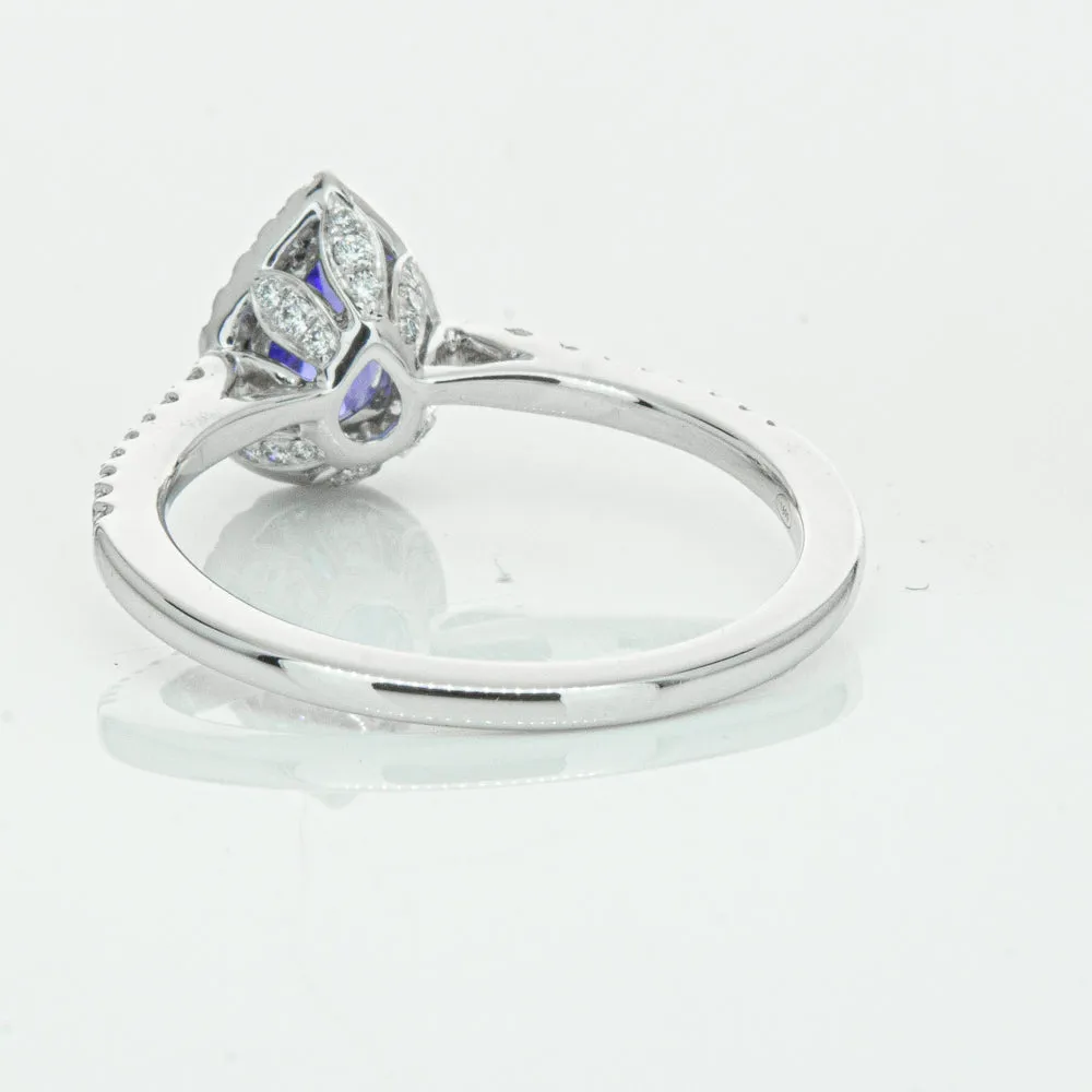 18ct White Gold .93ct Tanzanite & Diamond Mini Sierra Ring