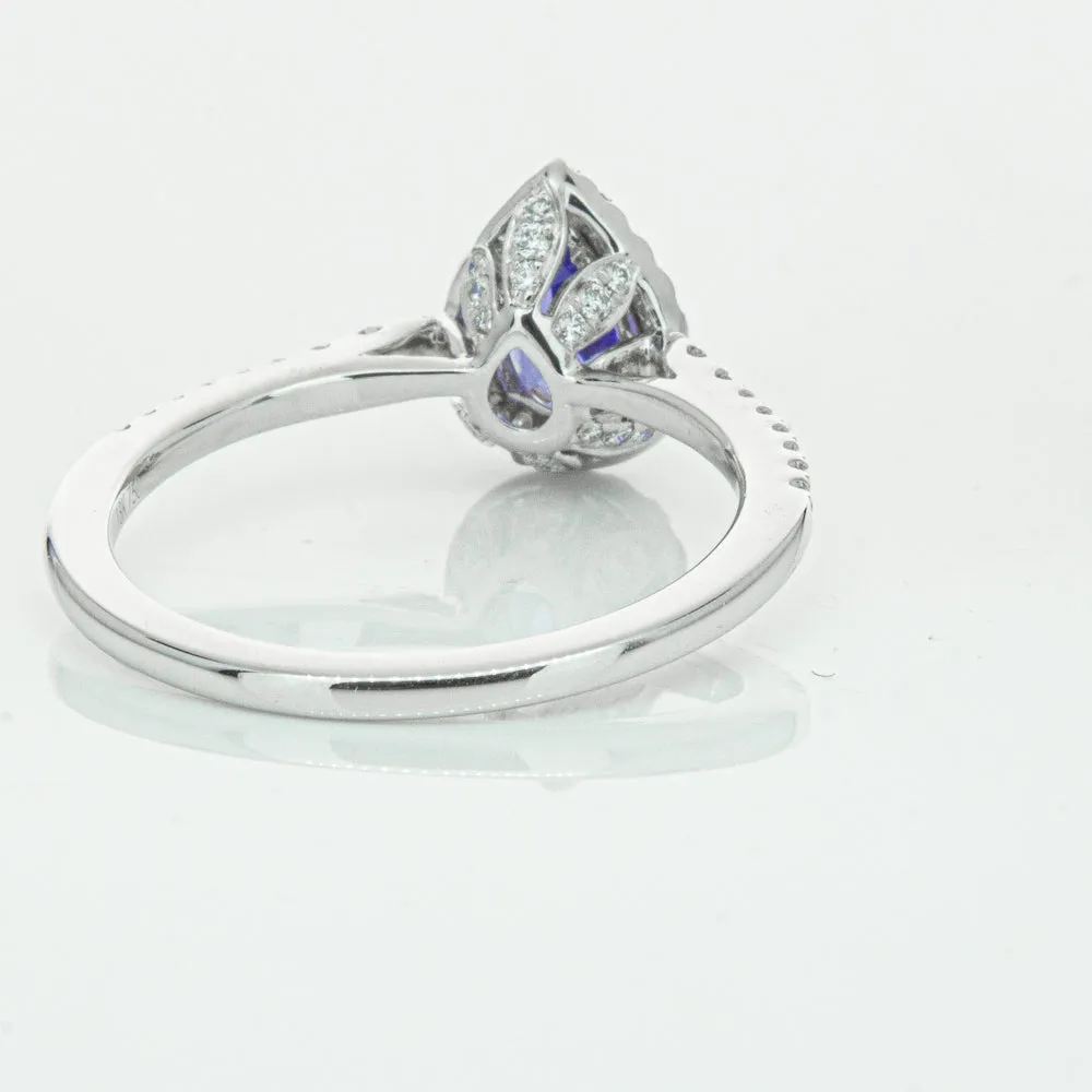 18ct White Gold .93ct Tanzanite & Diamond Mini Sierra Ring