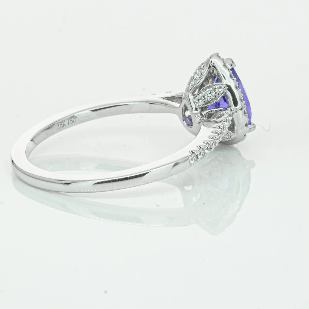 18ct White Gold .93ct Tanzanite & Diamond Mini Sierra Ring