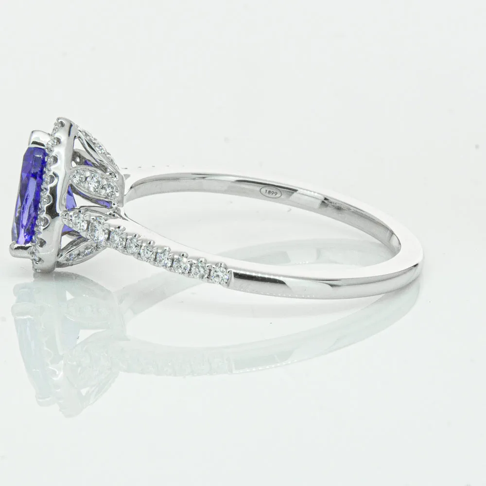 18ct White Gold .93ct Tanzanite & Diamond Mini Sierra Ring