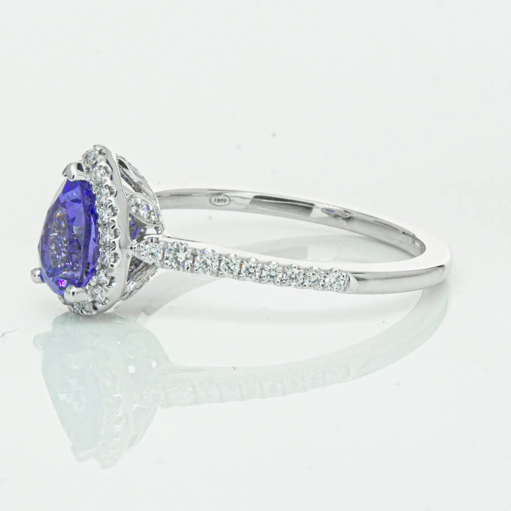 18ct White Gold .93ct Tanzanite & Diamond Mini Sierra Ring