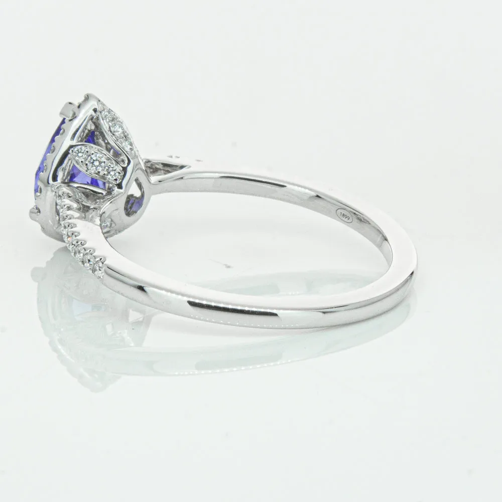 18ct White Gold .93ct Tanzanite & Diamond Mini Sierra Ring