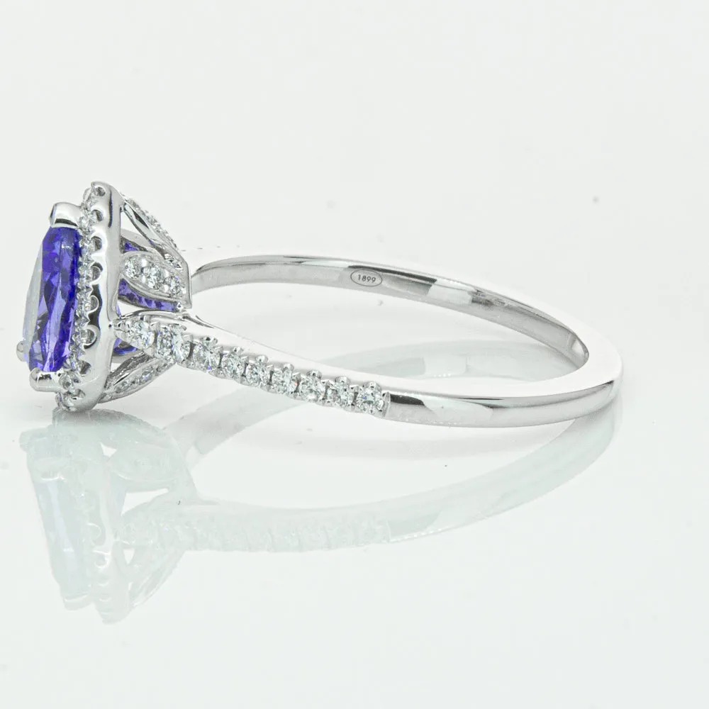 18ct White Gold .93ct Tanzanite & Diamond Mini Sierra Ring