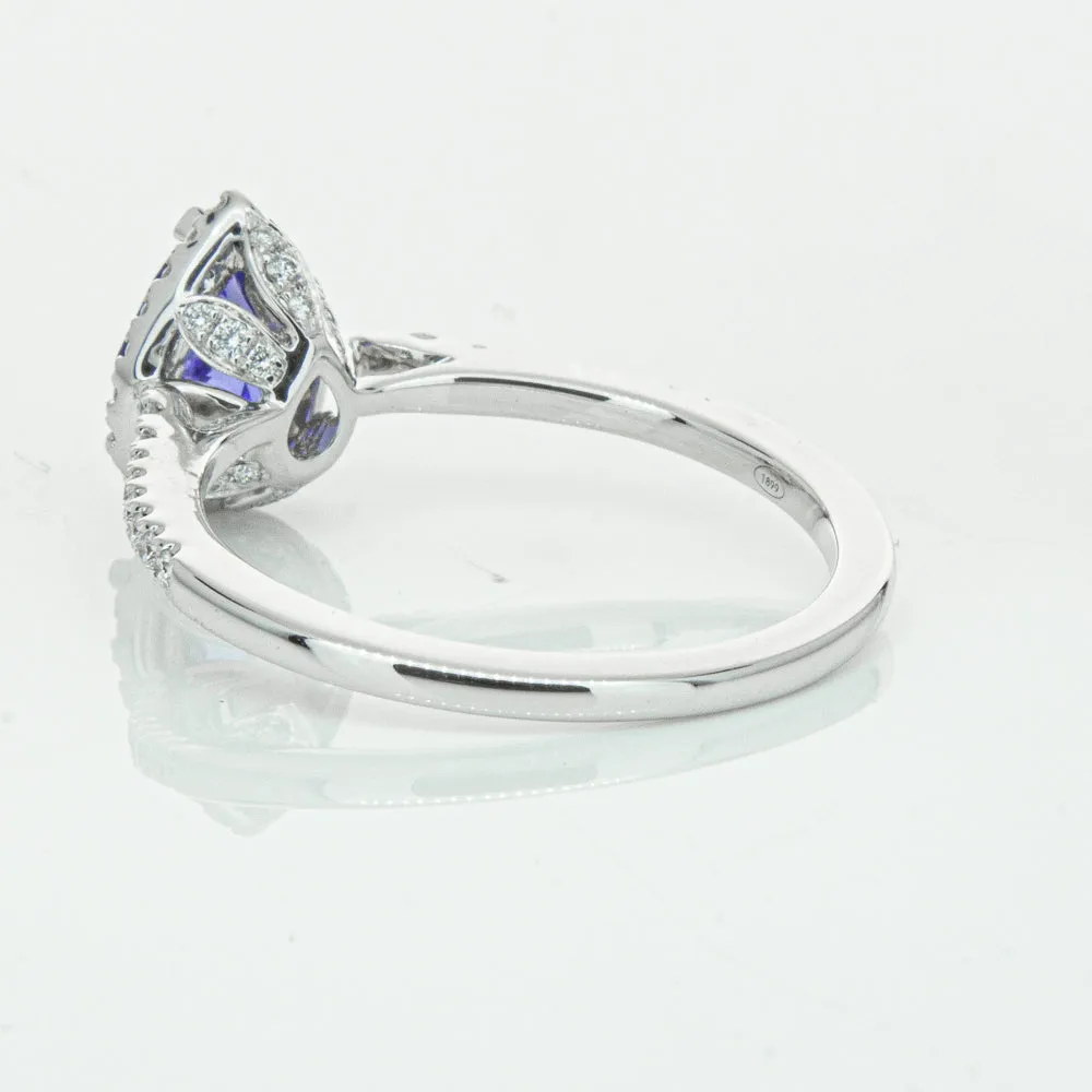 18ct White Gold .93ct Tanzanite & Diamond Mini Sierra Ring