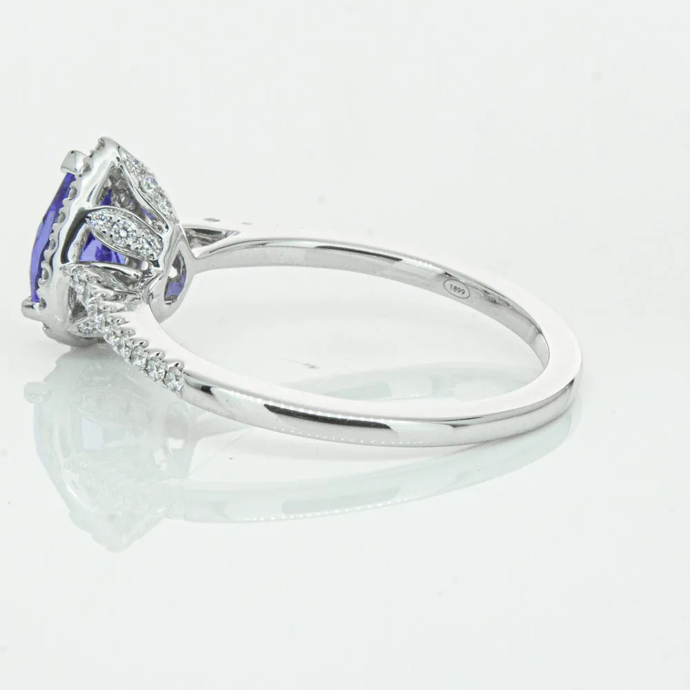 18ct White Gold .93ct Tanzanite & Diamond Mini Sierra Ring