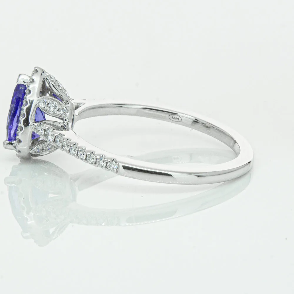 18ct White Gold .93ct Tanzanite & Diamond Mini Sierra Ring