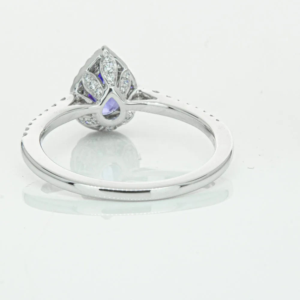 18ct White Gold .93ct Tanzanite & Diamond Mini Sierra Ring