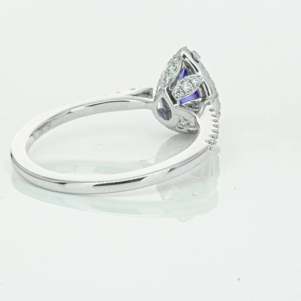 18ct White Gold .93ct Tanzanite & Diamond Mini Sierra Ring