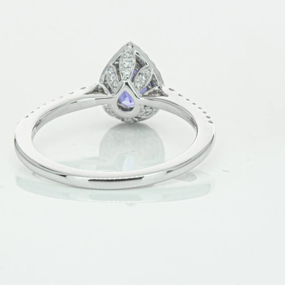 18ct White Gold .93ct Tanzanite & Diamond Mini Sierra Ring