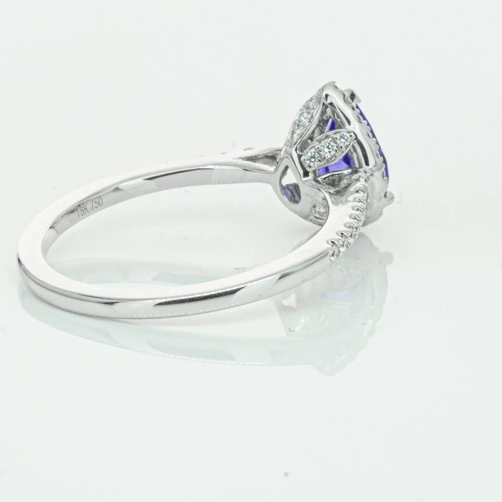 18ct White Gold .93ct Tanzanite & Diamond Mini Sierra Ring