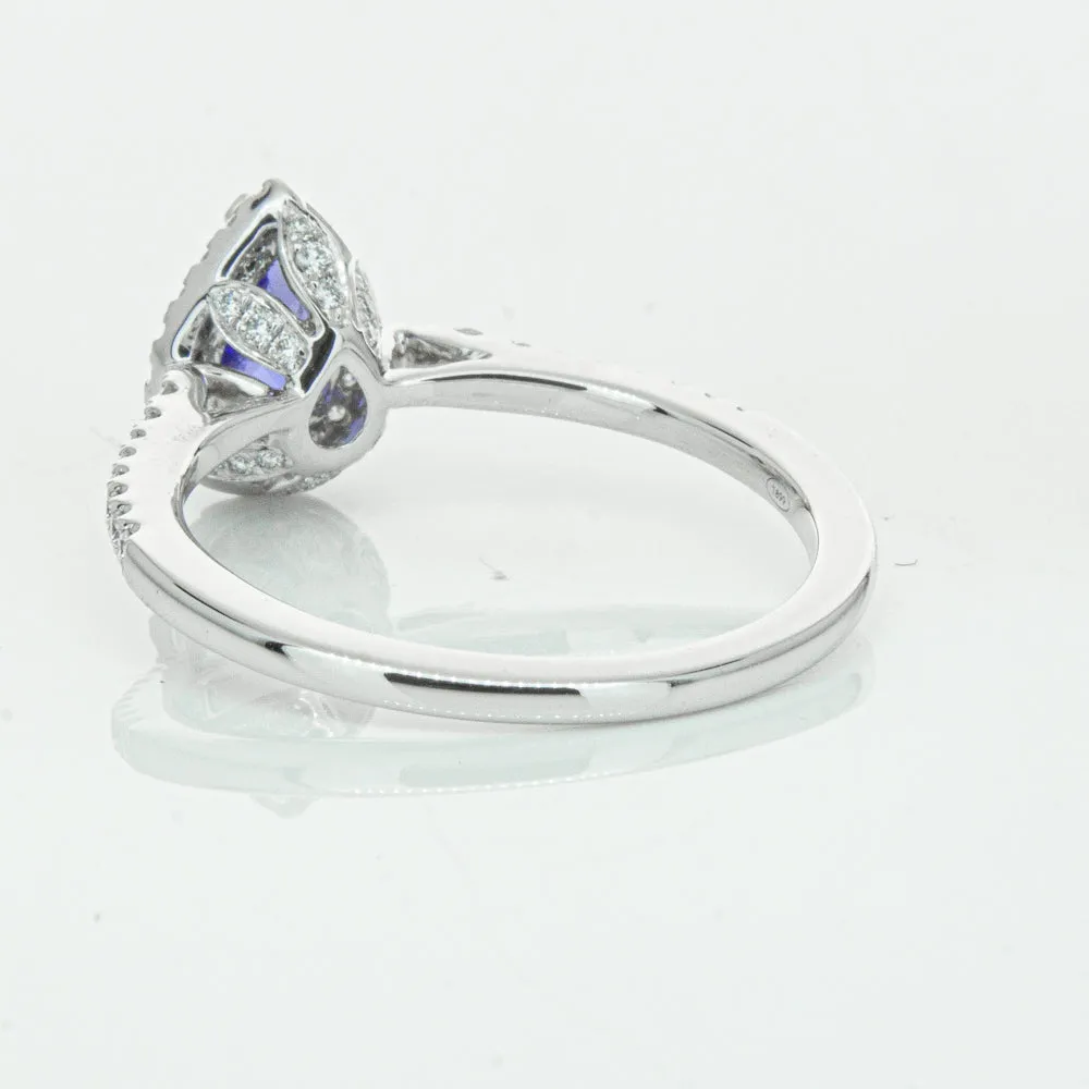 18ct White Gold .93ct Tanzanite & Diamond Mini Sierra Ring