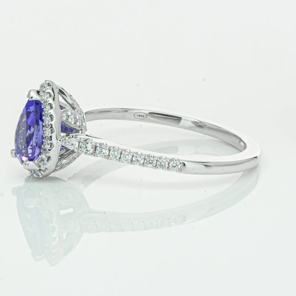 18ct White Gold .93ct Tanzanite & Diamond Mini Sierra Ring