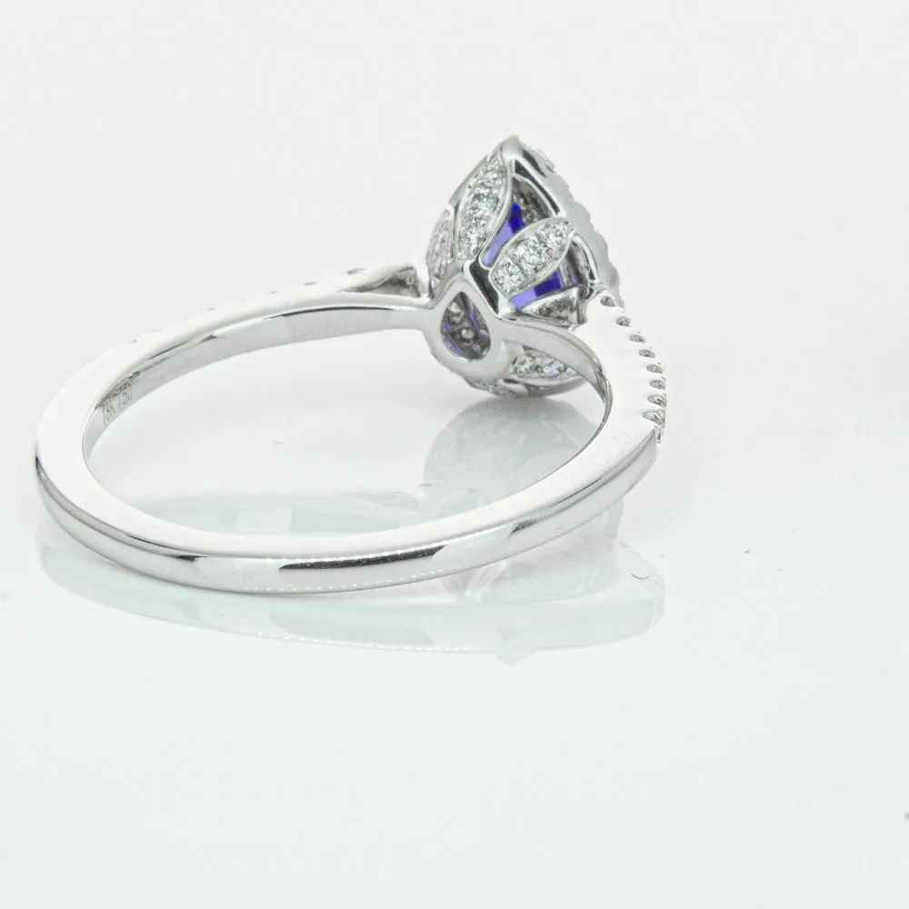 18ct White Gold .93ct Tanzanite & Diamond Mini Sierra Ring