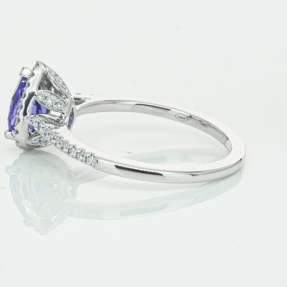 18ct White Gold .93ct Tanzanite & Diamond Mini Sierra Ring