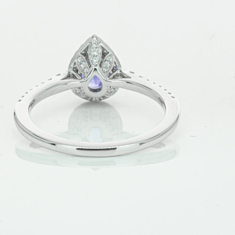 18ct White Gold .93ct Tanzanite & Diamond Mini Sierra Ring