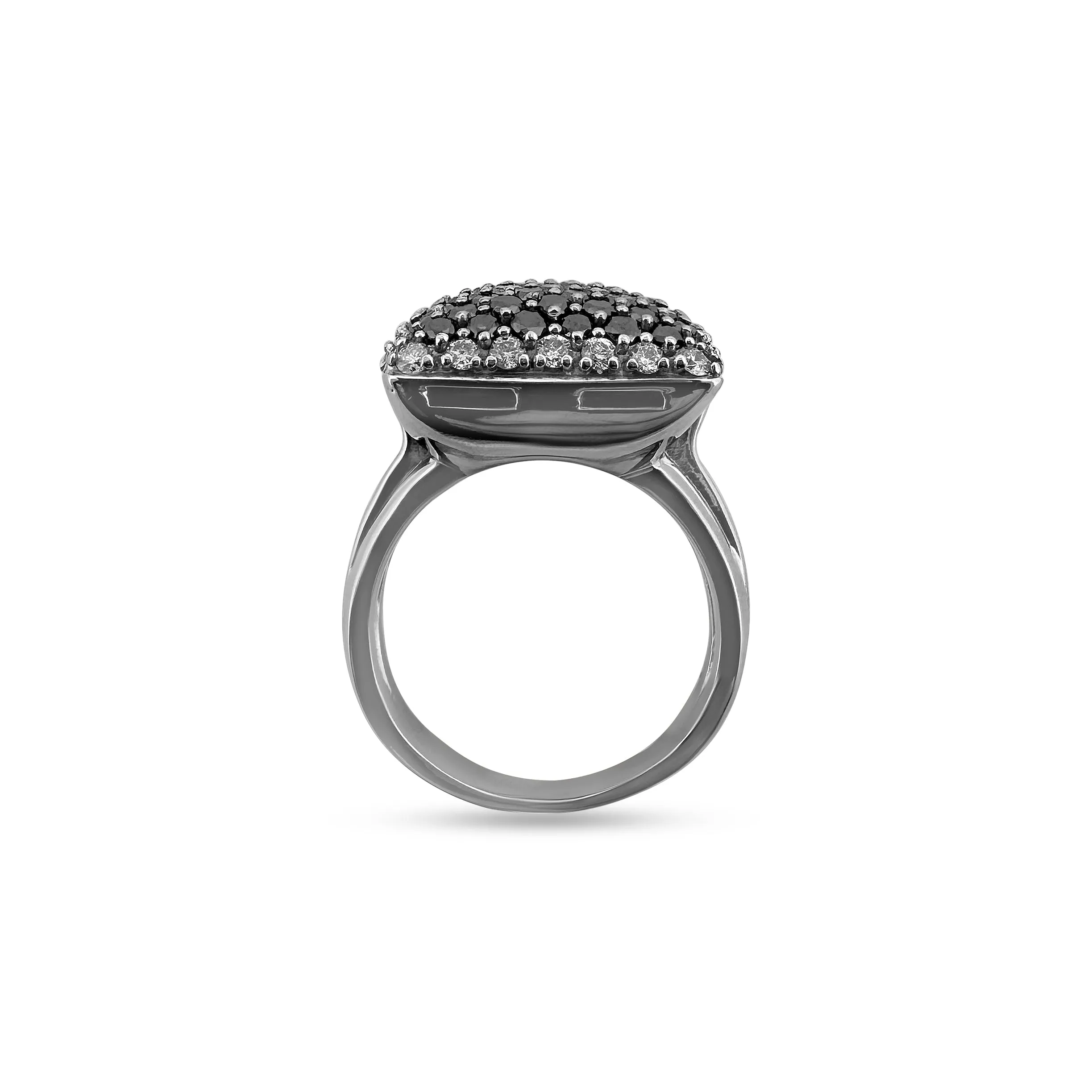 2.50ctw Black & White Diamonds 14k White Gold Ring by Effy