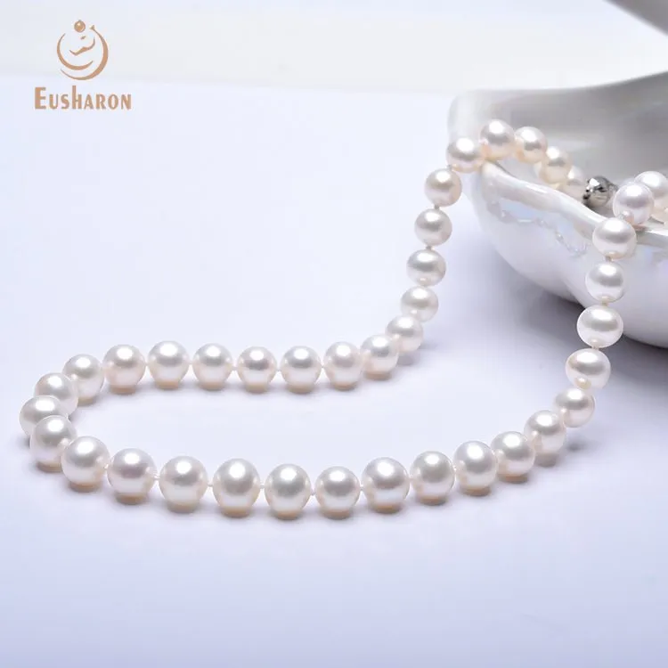 9-10mm AA  White Freshwater Pearl Necklace