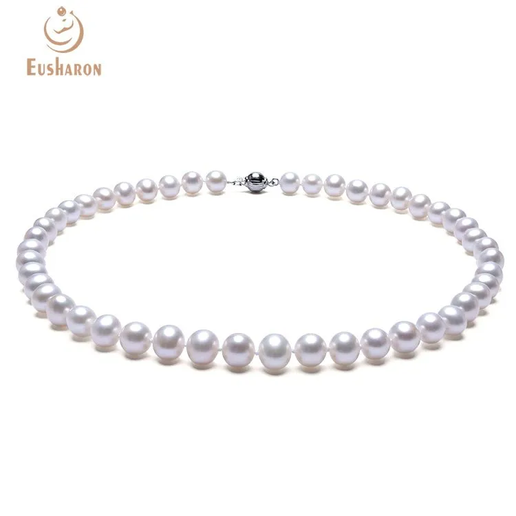 9-10mm AA  White Freshwater Pearl Necklace