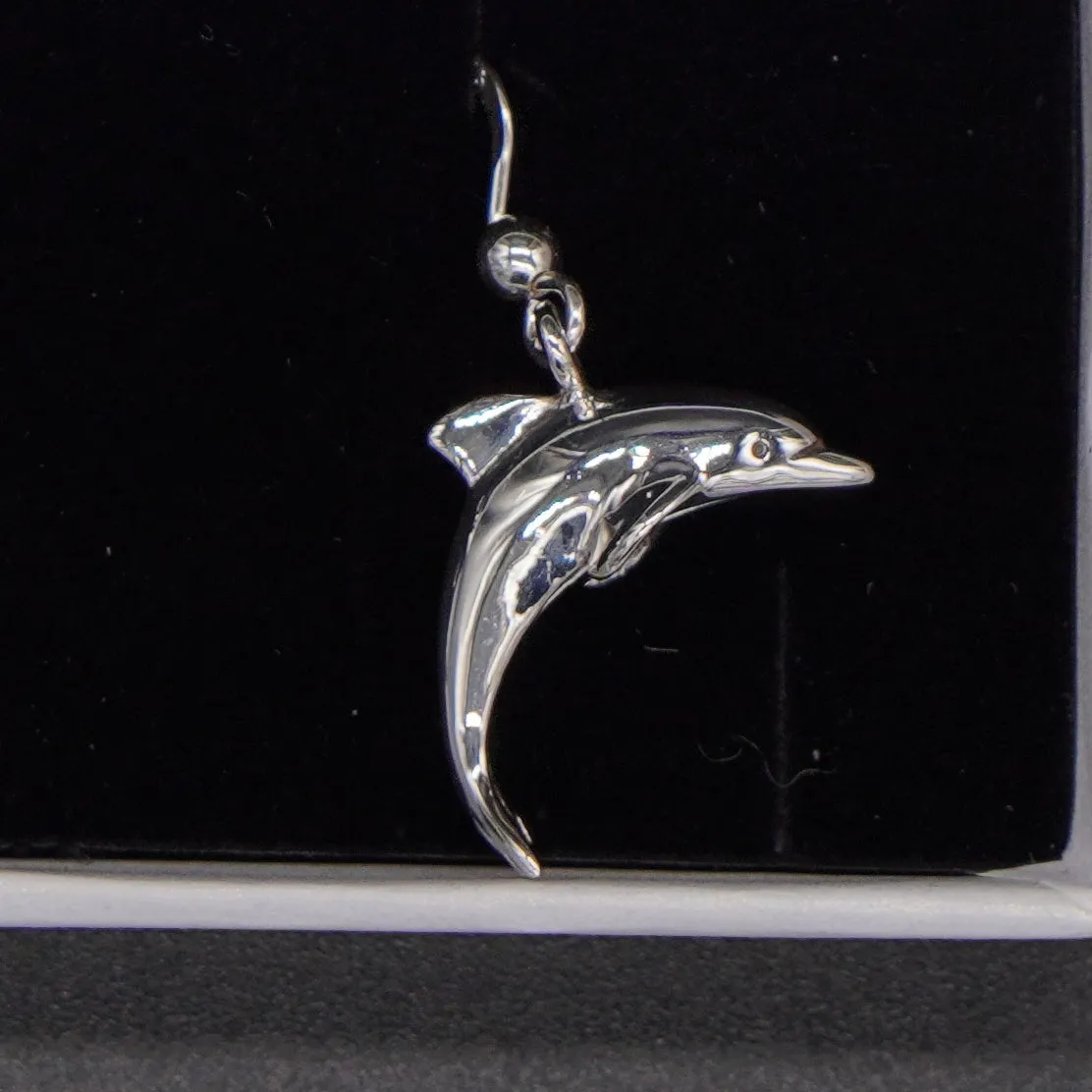 925 Real Silver Earrings with Dolphin Pendant