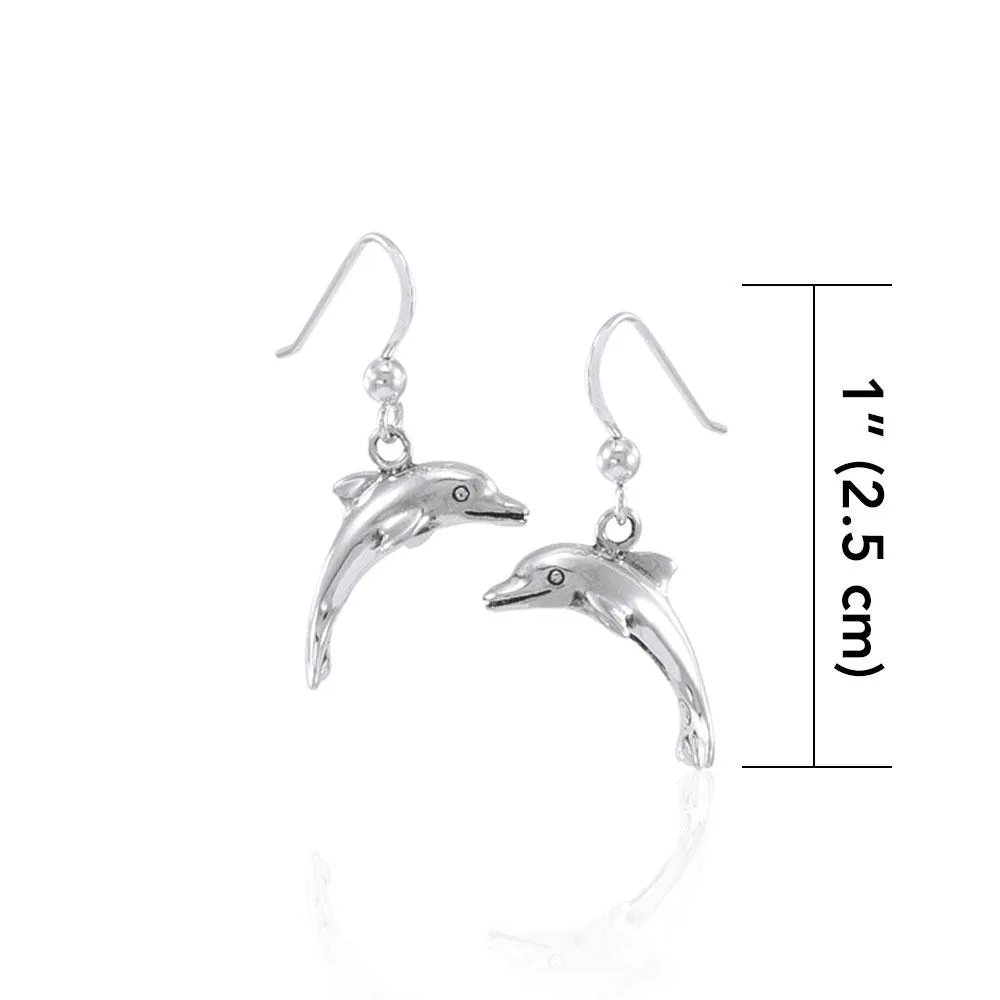 925 Real Silver Earrings with Dolphin Pendant