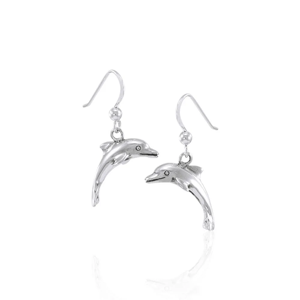 925 Real Silver Earrings with Dolphin Pendant