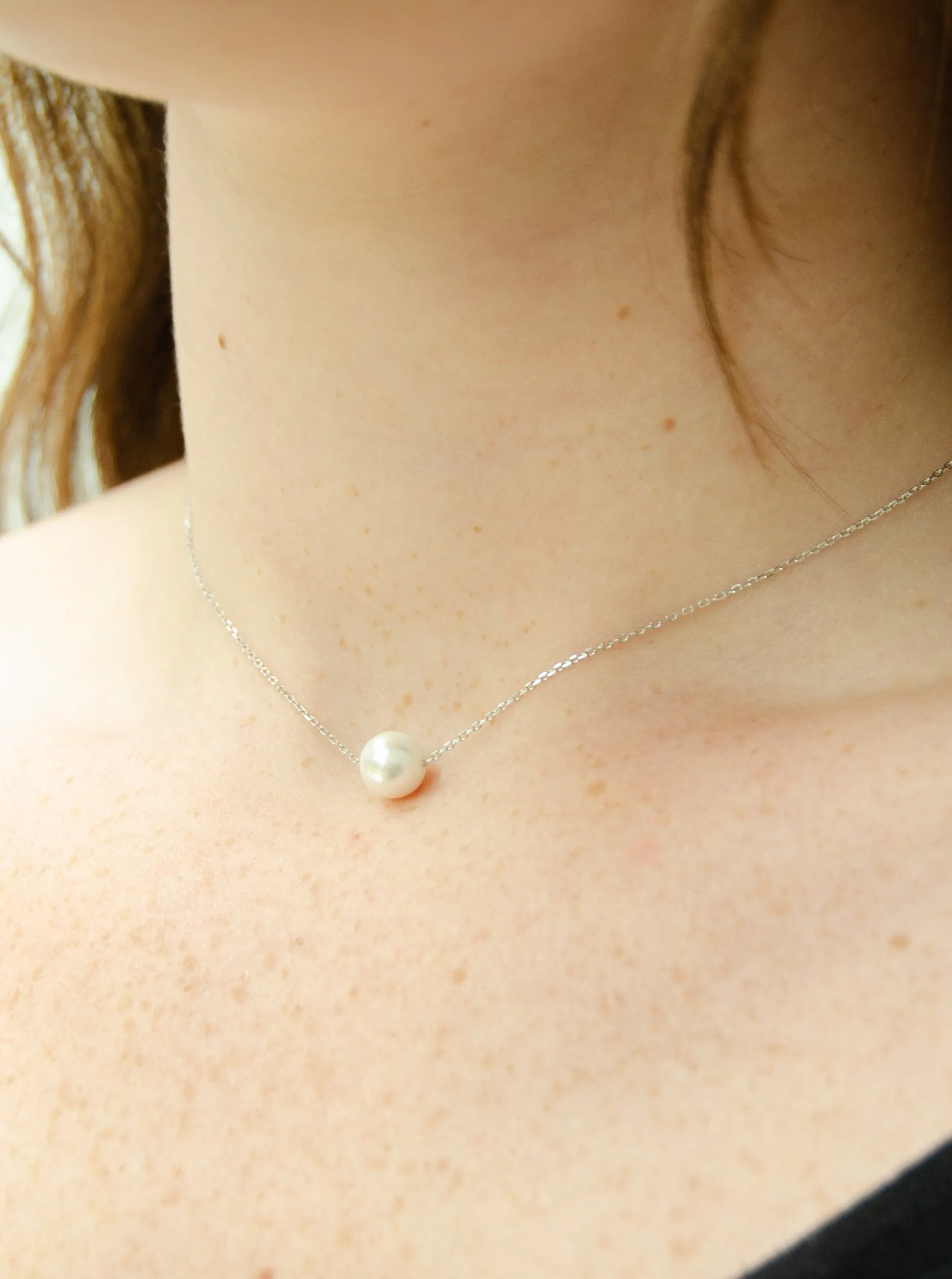 Amanda Sterling Silver Pearl Necklace