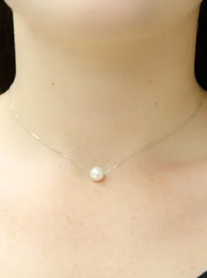 Amanda Sterling Silver Pearl Necklace