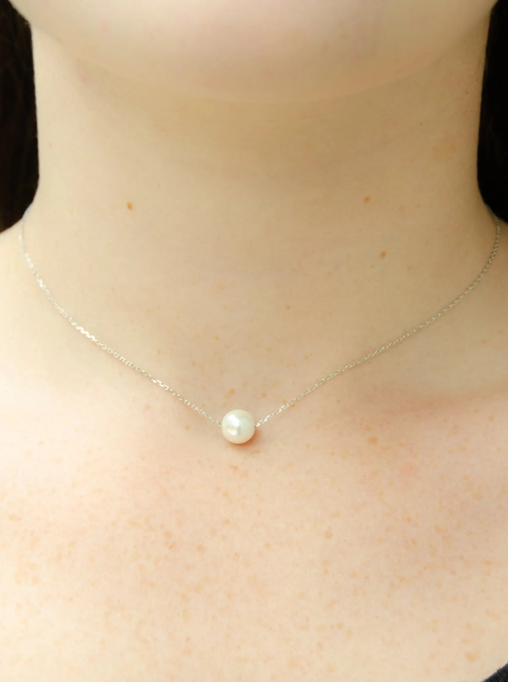 Amanda Sterling Silver Pearl Necklace