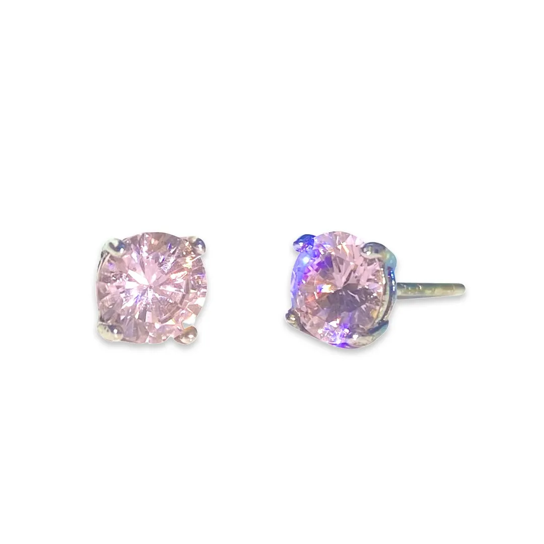 Amy Round Birthstone 6mm Studs