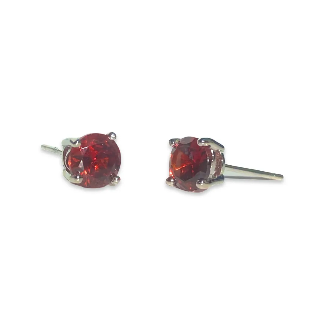 Amy Round Birthstone 6mm Studs