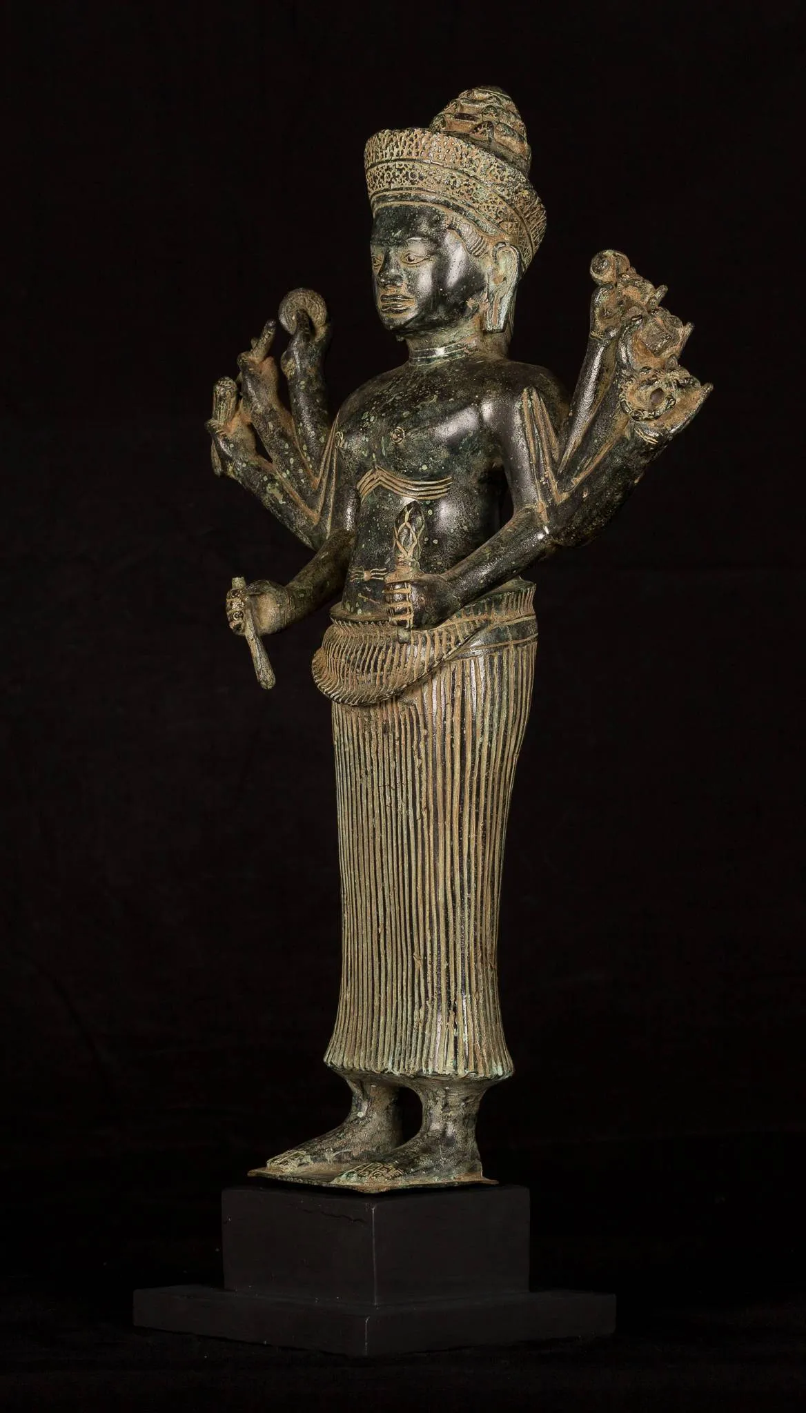 Antique Khmer Style Koh Ker Durga Mahishasuramardini Statue- 54cm/22"