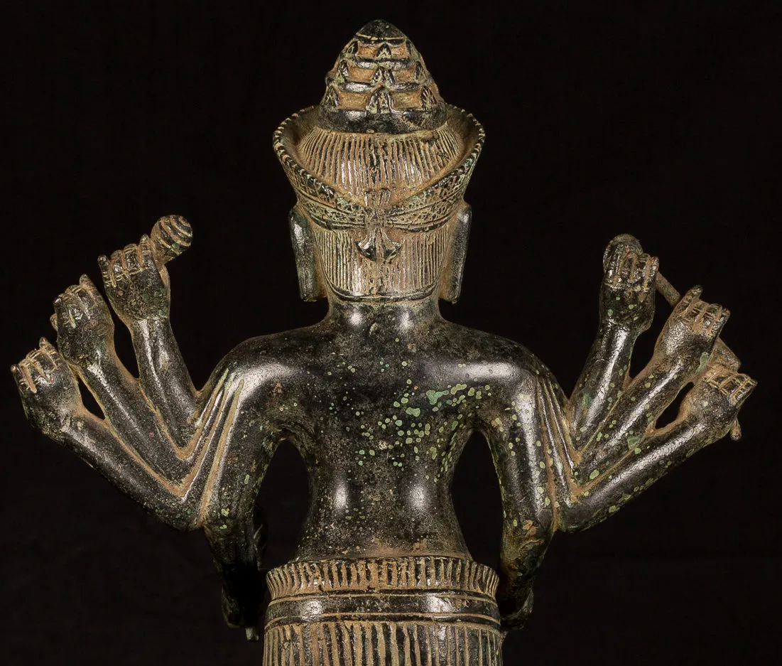 Antique Khmer Style Koh Ker Durga Mahishasuramardini Statue- 54cm/22"