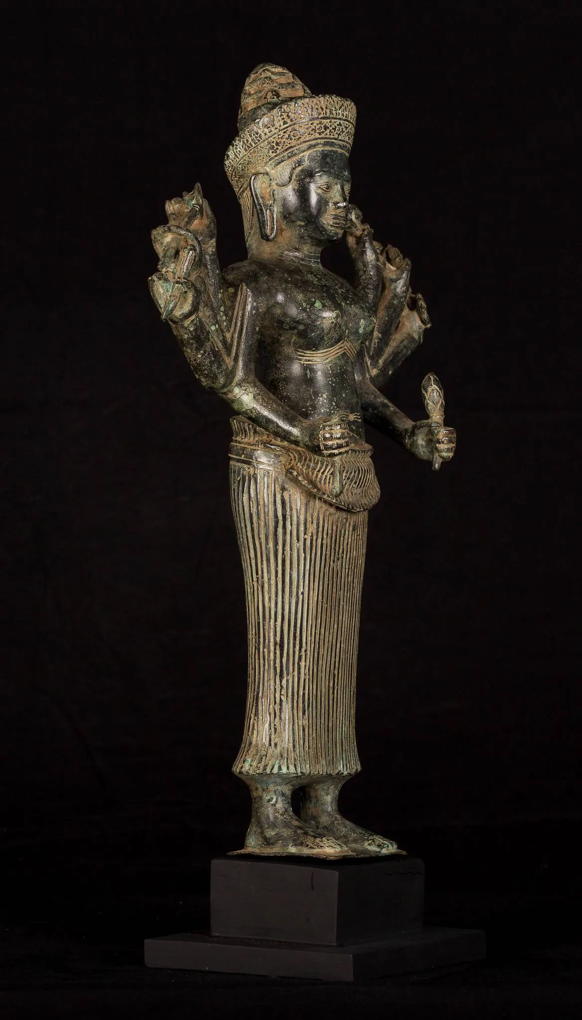 Antique Khmer Style Koh Ker Durga Mahishasuramardini Statue- 54cm/22"