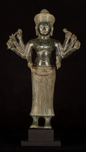 Antique Khmer Style Koh Ker Durga Mahishasuramardini Statue- 54cm/22"