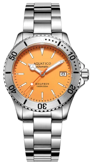 Aquatico Dolphin 39mm Automatic Dive Watch Orange (B-stock)