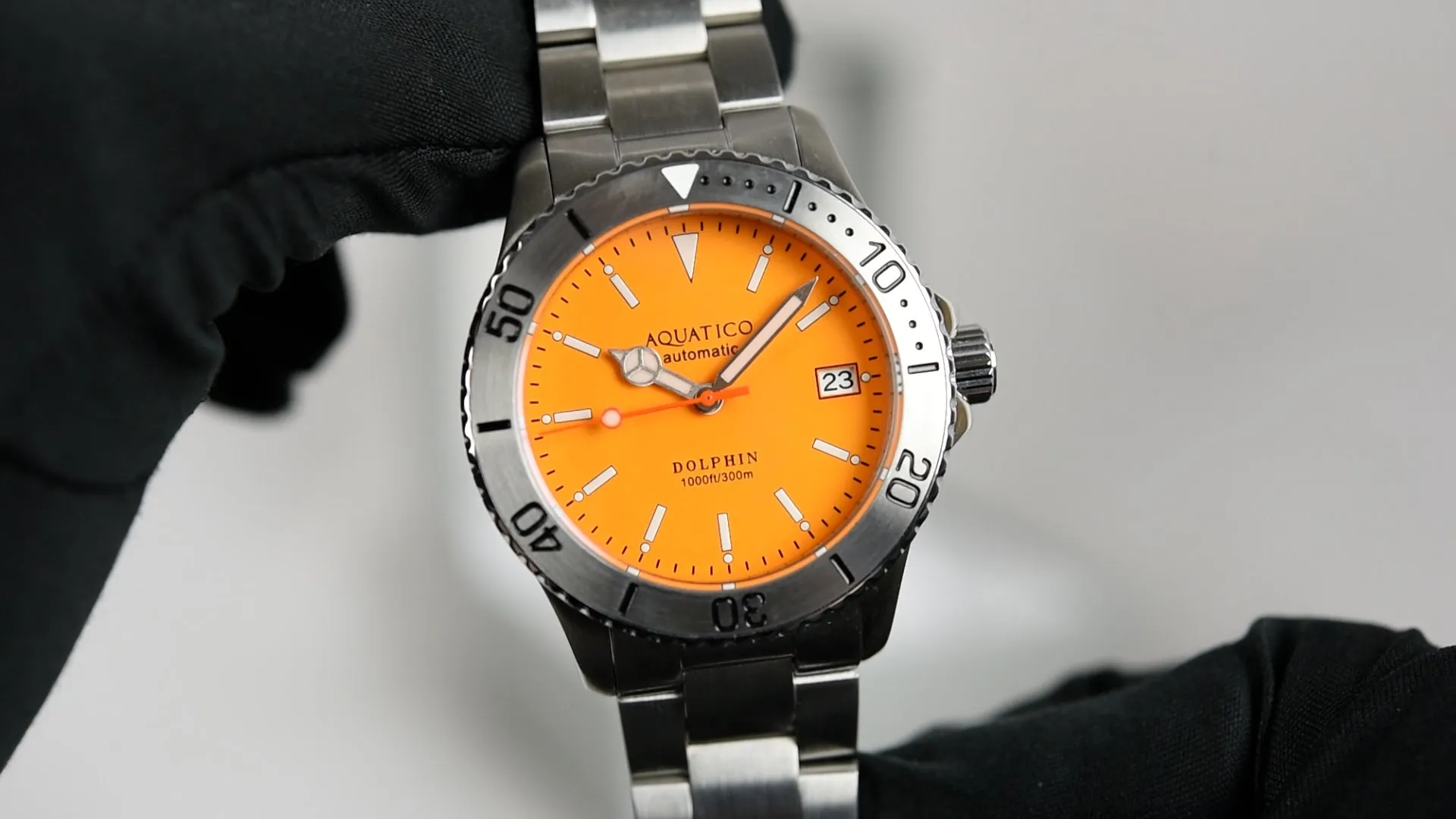 Aquatico Dolphin 39mm Automatic Dive Watch Orange (B-stock)