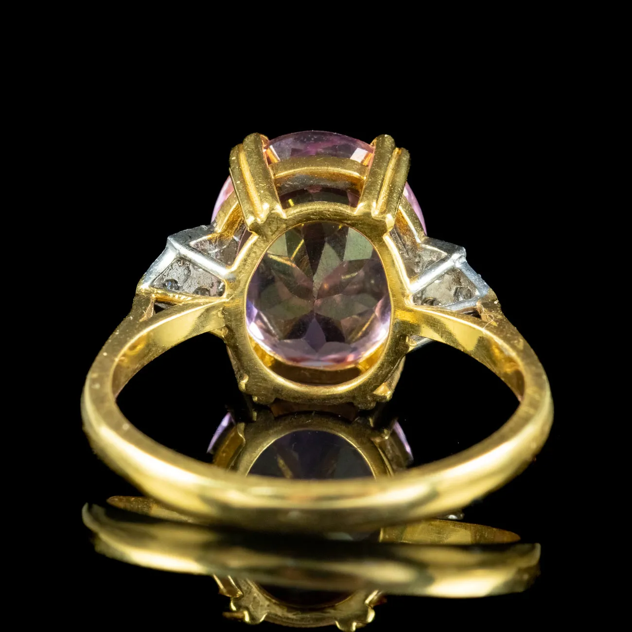 Art Deco Style Pink Topaz Cz Cocktail Ring 5.2ct Topaz