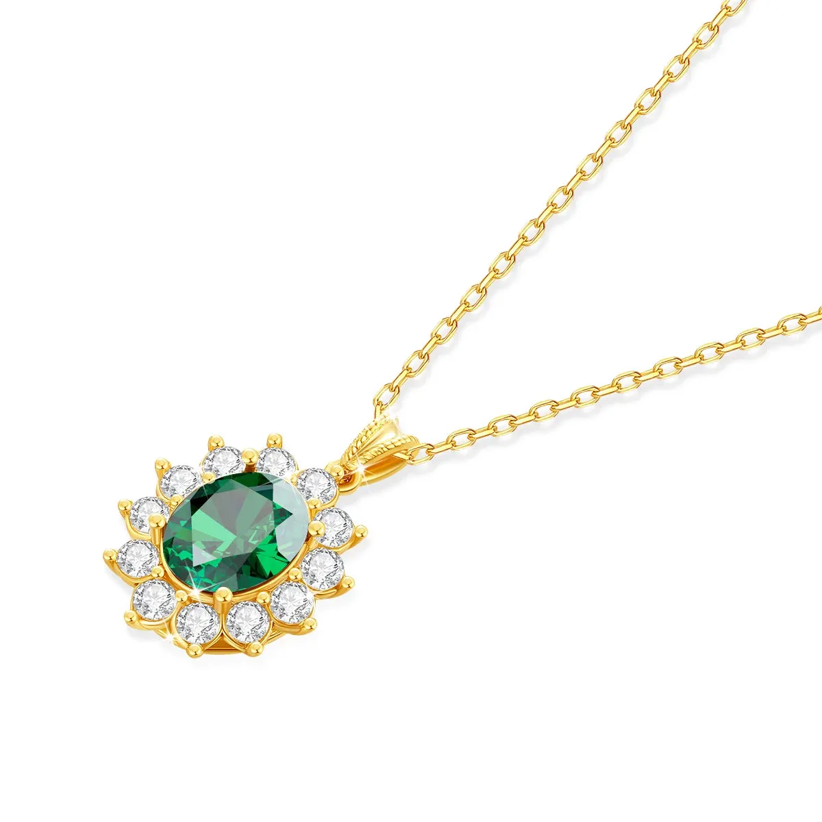 Au750 Gold Real 18k Emerald Necklace Women Oval Stone 8*10mm With Certificate Luxury Princess Diana K Gold Wedding Royal Jewlery