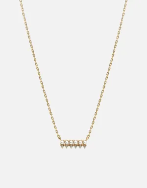 Aurea Pearl Necklace, 14k Gold Pavé