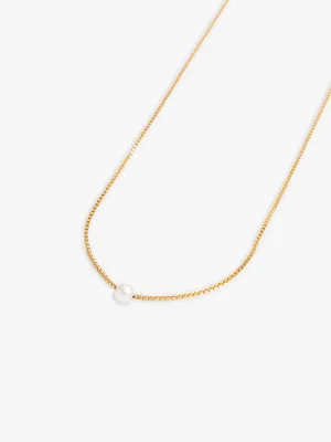 B-Choice Necklace Facet Square Pearl Gold