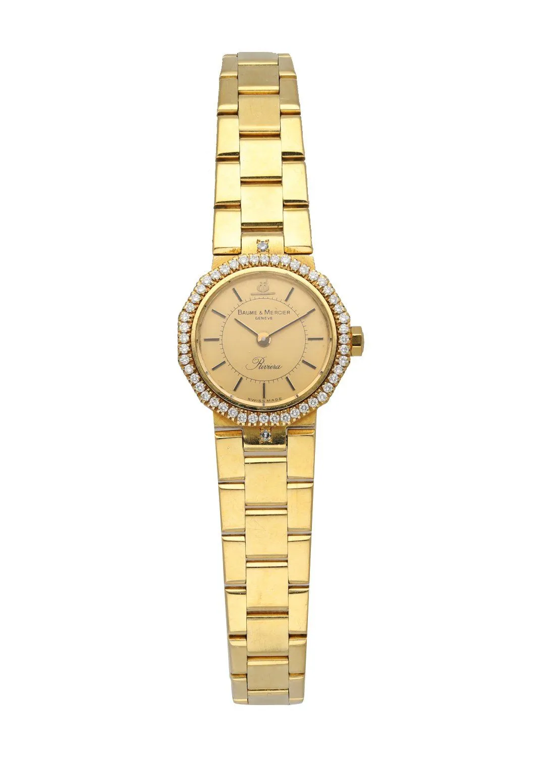 Baume & Mercier 18k Yellow Gold & Diamond Bezel Ladies Watch